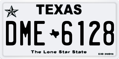 TX license plate DME6128