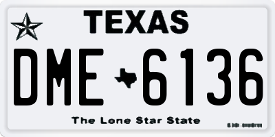 TX license plate DME6136