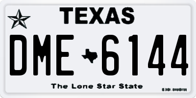TX license plate DME6144