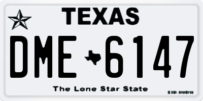 TX license plate DME6147