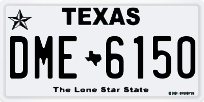TX license plate DME6150