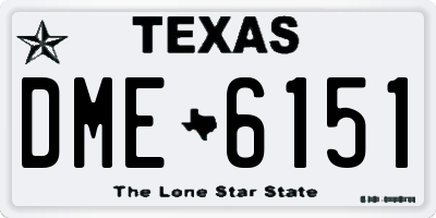 TX license plate DME6151