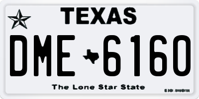 TX license plate DME6160