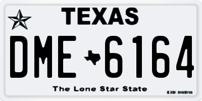 TX license plate DME6164