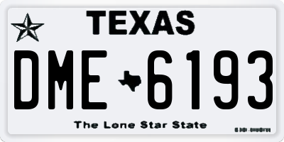 TX license plate DME6193