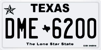 TX license plate DME6200