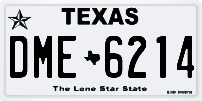 TX license plate DME6214