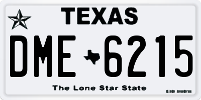 TX license plate DME6215