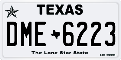 TX license plate DME6223
