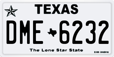 TX license plate DME6232