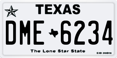 TX license plate DME6234