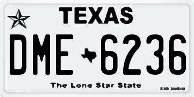 TX license plate DME6236
