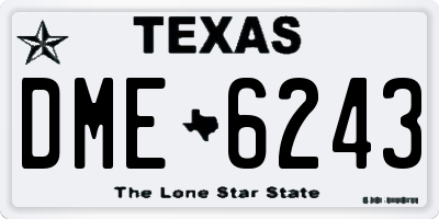 TX license plate DME6243