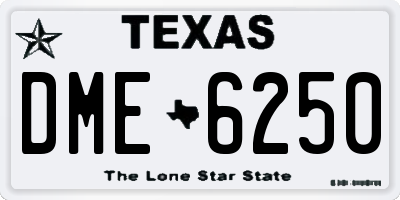 TX license plate DME6250