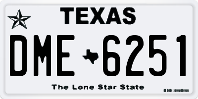 TX license plate DME6251
