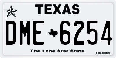 TX license plate DME6254