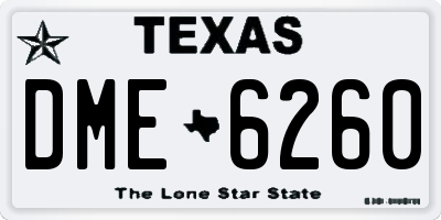 TX license plate DME6260