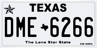 TX license plate DME6266