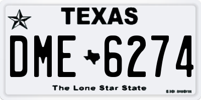 TX license plate DME6274