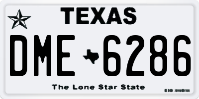 TX license plate DME6286