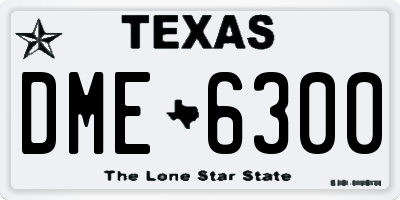 TX license plate DME6300