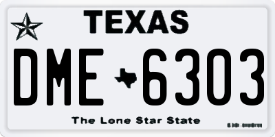 TX license plate DME6303