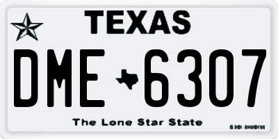 TX license plate DME6307