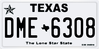 TX license plate DME6308