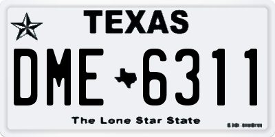 TX license plate DME6311