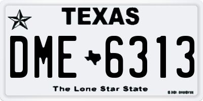 TX license plate DME6313