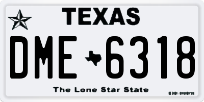 TX license plate DME6318