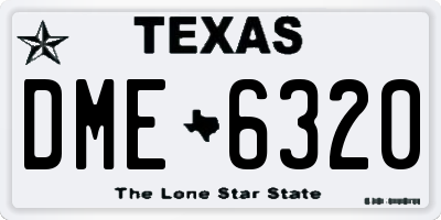 TX license plate DME6320