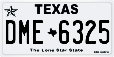 TX license plate DME6325