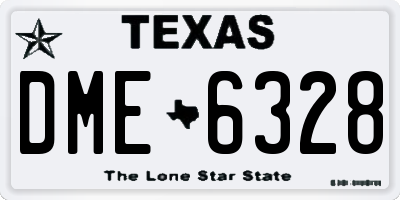 TX license plate DME6328