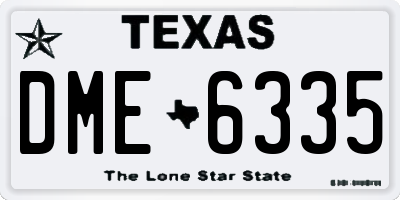 TX license plate DME6335