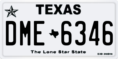 TX license plate DME6346