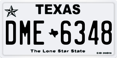 TX license plate DME6348