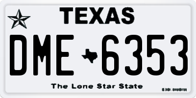 TX license plate DME6353