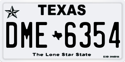 TX license plate DME6354