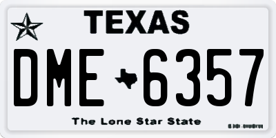TX license plate DME6357