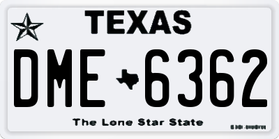 TX license plate DME6362