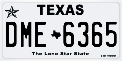 TX license plate DME6365