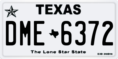 TX license plate DME6372