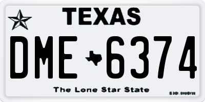TX license plate DME6374