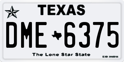 TX license plate DME6375