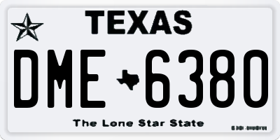 TX license plate DME6380