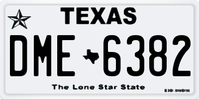 TX license plate DME6382