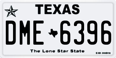 TX license plate DME6396