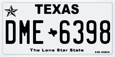 TX license plate DME6398