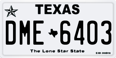 TX license plate DME6403